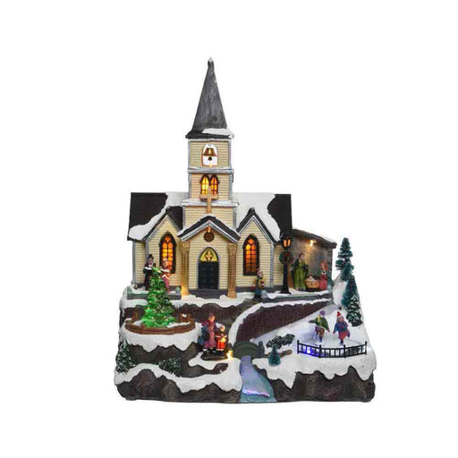 multi-LED kerk koor glasvezel theme: LED Christmas Villages with