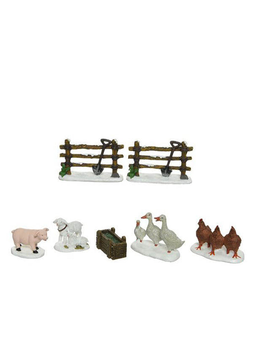 multi-tafereeel boerderij s7 4 animal figures - 2 fences - 1 food