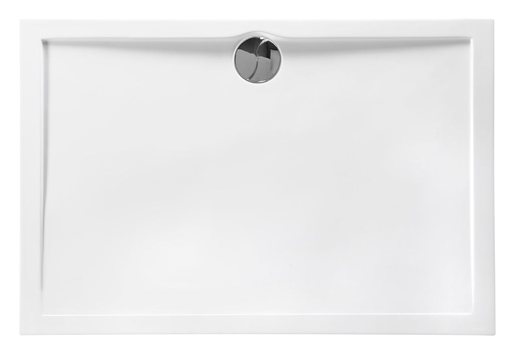 DRAIN CENTRÉ RECTANGULAIRE SMART - 120 X 80 X 4 CM - BLANC