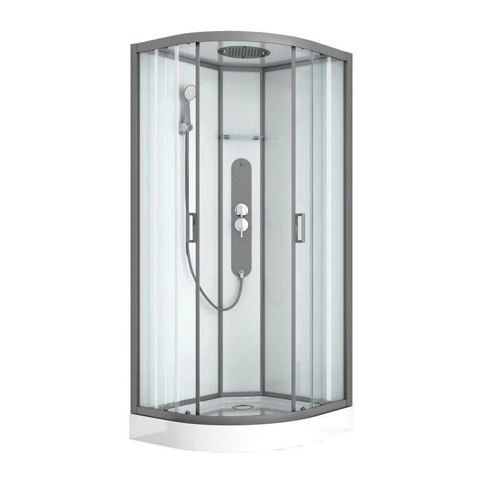 CABINE DE DOUCHE UYUNI 1/4 ROND 90X90 GUNMETAL