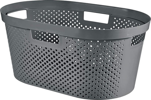 CURVER INFINITY WASMAND DOTS 40L - 100&#37; RECYCLED DONKER GRIJS