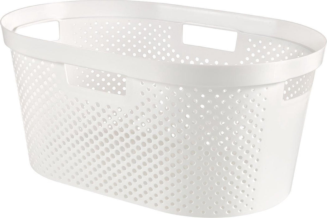 PANIER À LINGE CURVER INFINITY DOTS 40L - 100% RECYCLÉ BLANC