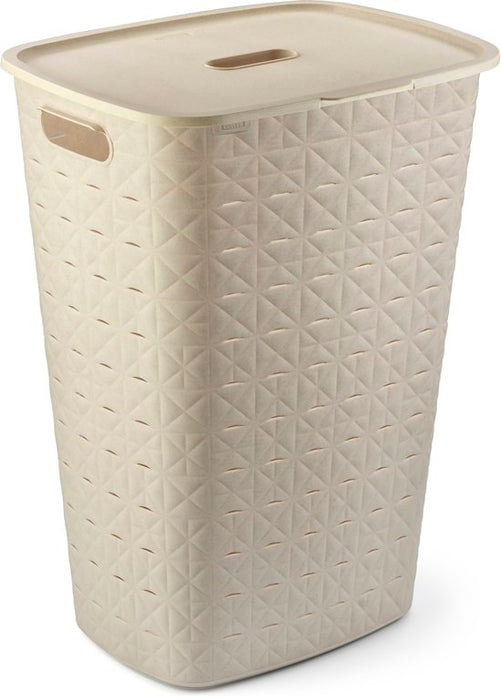 PANIER À LINGE SOFTEX AVEC COUVERCLE 56L BLANC CRAIE 420X316X600MM