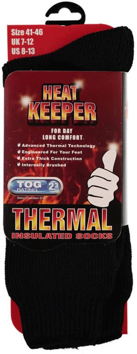 CHAUSSETTES THERMO "HEAT KEEPER" HOMME NOIRES 41/46
