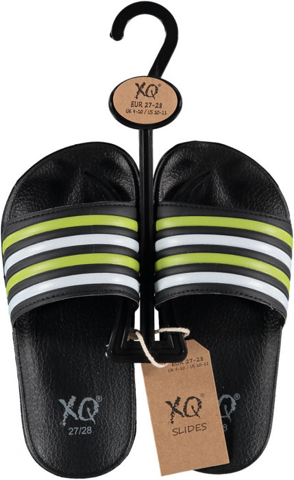 BOYS SLIDES PRINTED-MULTI BLACK-JUNIOR-Paar