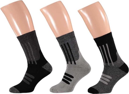 CASUAL TERRY BOOTSOCKS 3-PACK MULTI BLACK 36/41