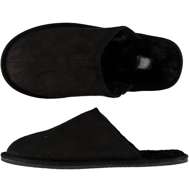 APOLLO MEN HOME SLIPPER WITH FUR BLACK 45/46