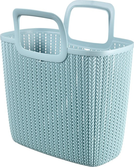 KNIT LILY SHOPPING BAG MISTY BLUE (WOLMAT) (F03/16)