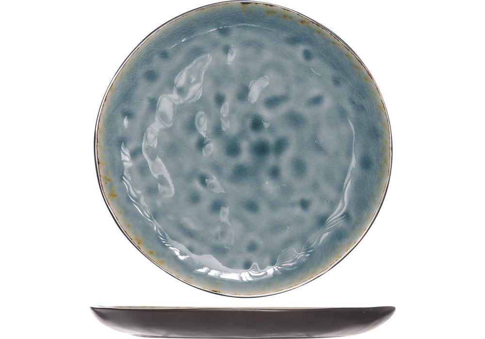 ASSIETTE PLATE C&amp;T-LAGUNA BLEU-GRIS 26,5CM RONDE