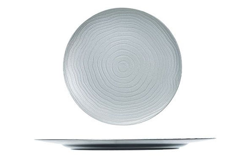 BORD ZILVER ROND KUNSTSTOF 33X33XH2 CURL