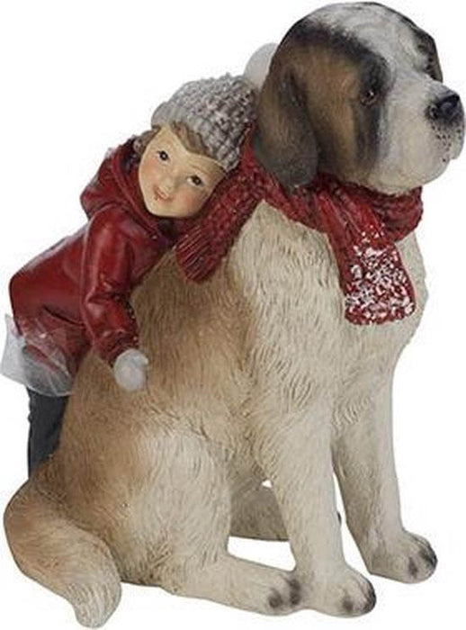 ENFANT SAINT BERNARD ROUGE 11.8X7.4X14CMRESINE