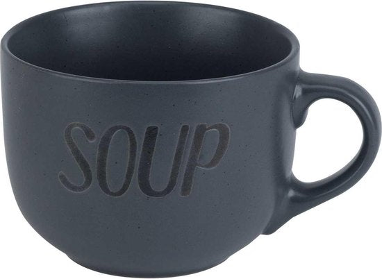 C&amp;T SOUP GRIS FONCÉ TASSE 'SOUP' D11XH8.5CM