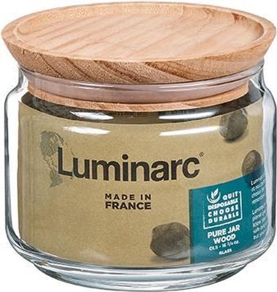 LUMINARC PURE POT POT DE STOCKAGE COUVERCLE EN BOIS 0.50LDURABLE