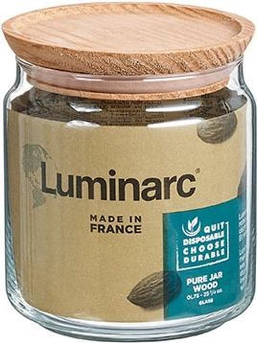 POT DE STOCKAGE LUMINARC PURE POT COUVERCLE EN BOIS 0,75LDURABLE