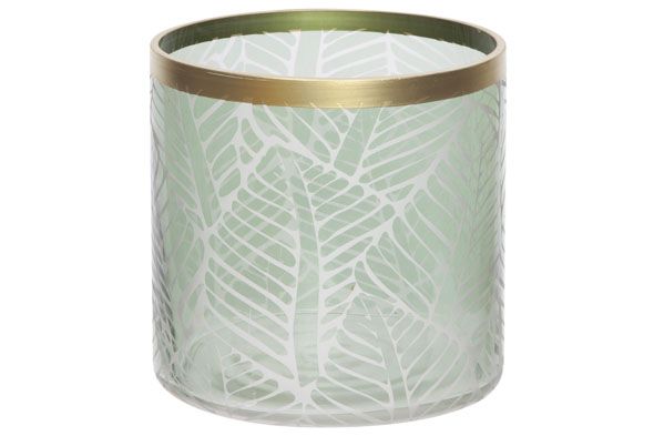 C&amp;T WIND LIGHT FEUILLE VERT VERRE ROND