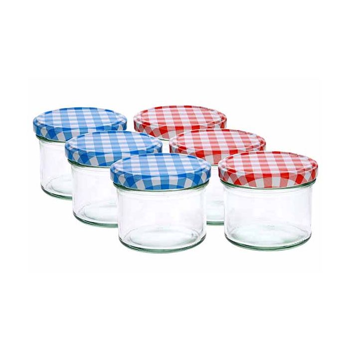 CONFITUURPOT SET 6 TRANSAPARANT 23CL 8.5CM DEKSELS