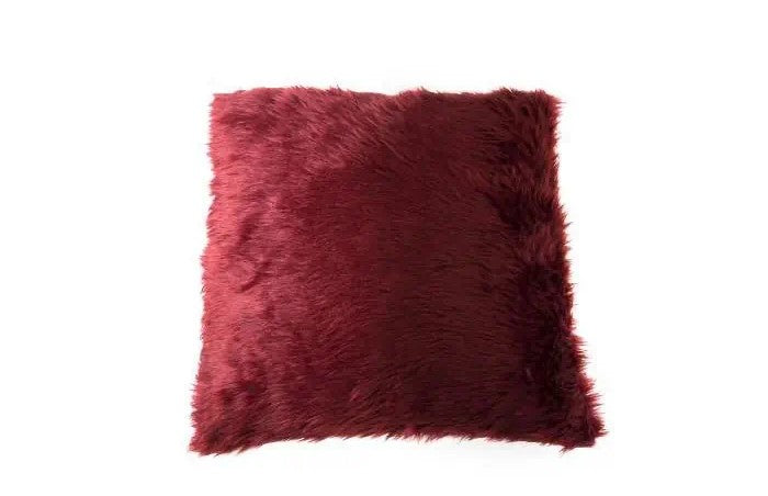 COUSSIN FOURRURE BORDEAUX45X45CM SYNTHÉTIQUE