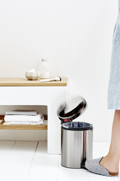 POUBELLE À PÉDALES NEWICON 12L POUBELLE INTÉRIEURE PVC NOIR MAT