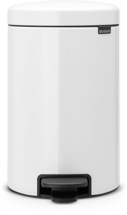 POUBELLE À PÉDALE NEWICON 12L POUBELLE INTÉRIEURE PVC BLANCHE