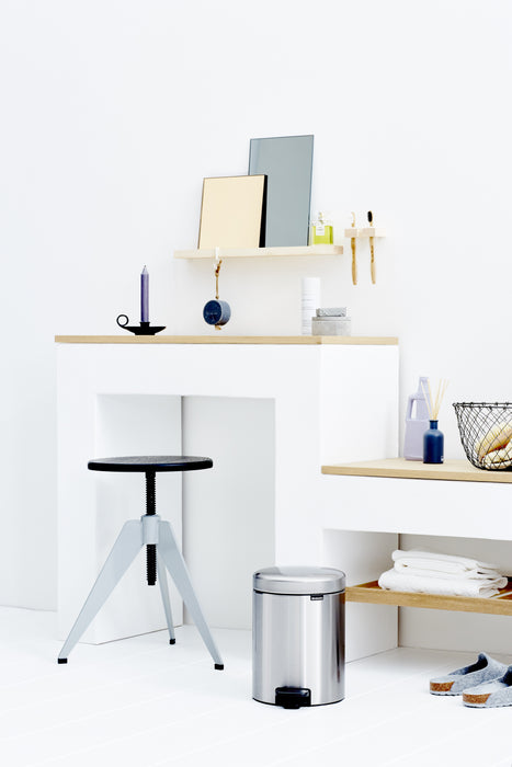 POUBELLE À PÉDALES NEWICON 3L POUBELLE INTÉRIEURE PVC NOIR MAT