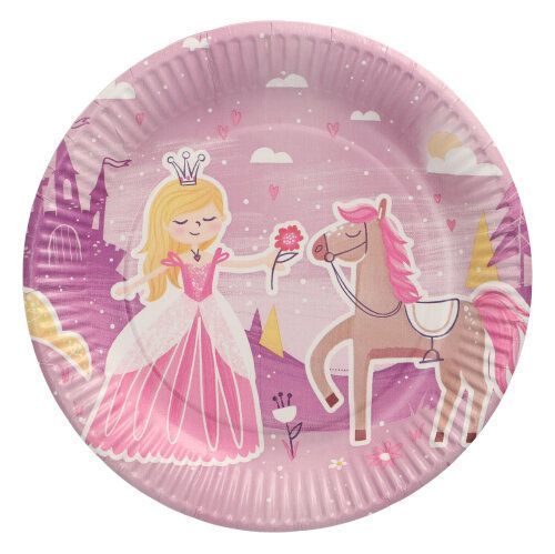 BORDEN KARTON ROND 23CM FAIRYTALE PRINCESS(PER ST)