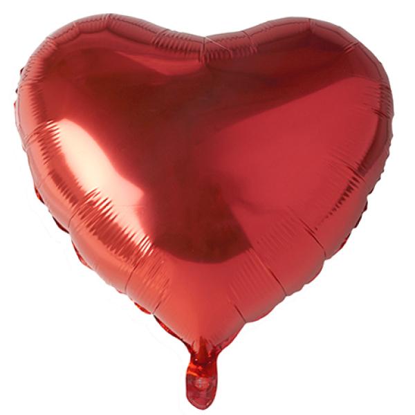 BALLON ALUMINIUM Ø45CM COEUR ROUGE GRAND