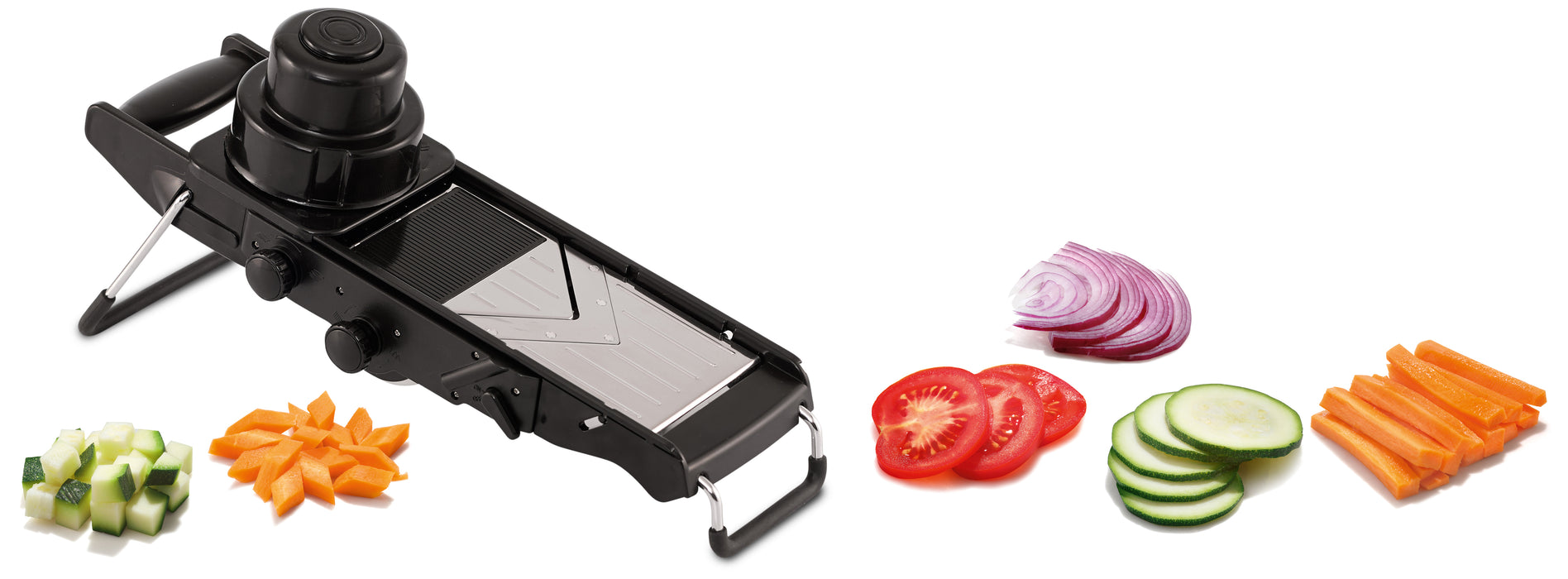 MANDOLINE NOIR PLASTIQUE/INOX