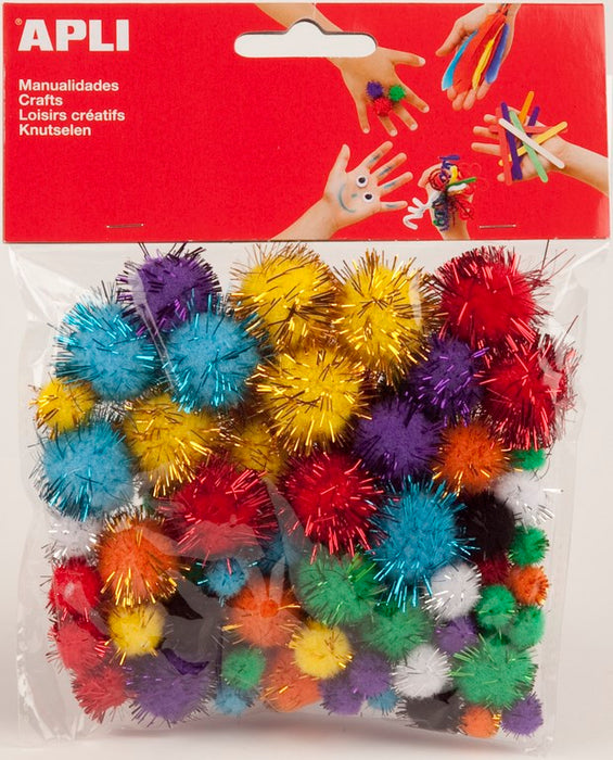 POMPONS COULEUR PAILLETTES APLI CREA