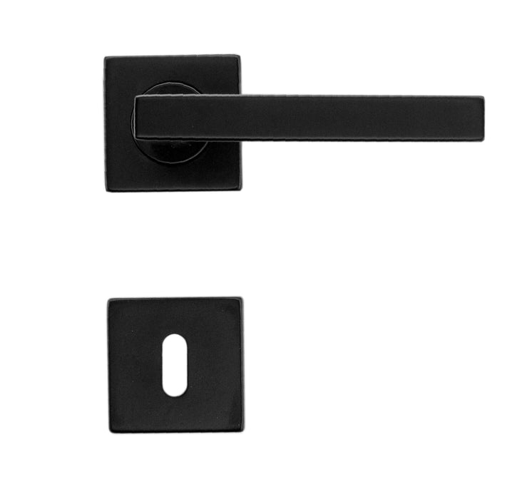 POIGNÉE DE PORTE FORME CUBIQUE 16MM NOIR R+E