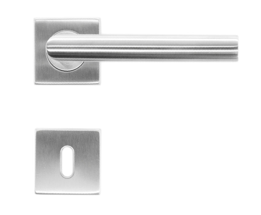 POIGNÉE DE PORTE CARRÉ FORME I 19MM INOX PLUS R+E