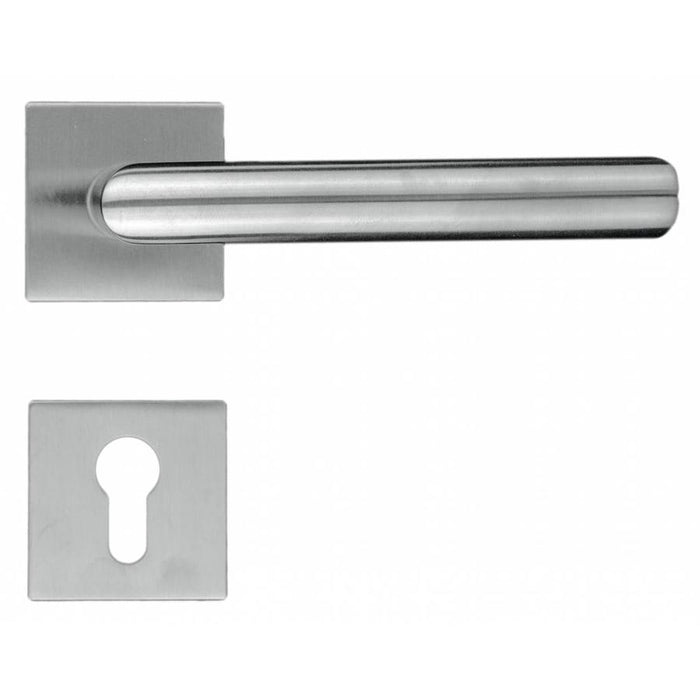 POIGNÉE DE PORTE CARRÉ PLAT FORME I 19MM INOX PLUS R+E