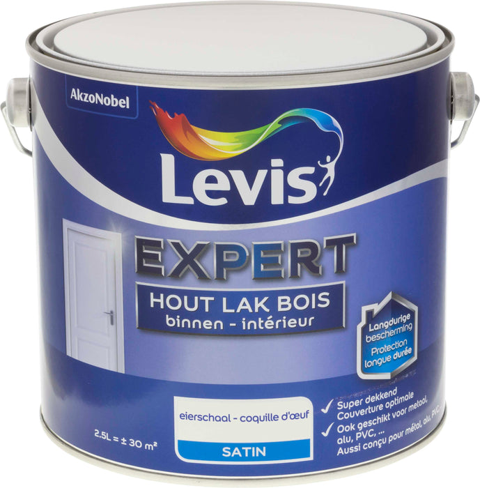 LV EXPERT HOUTLAK BINNEN SATIN 2,5L EIERSCHAAL