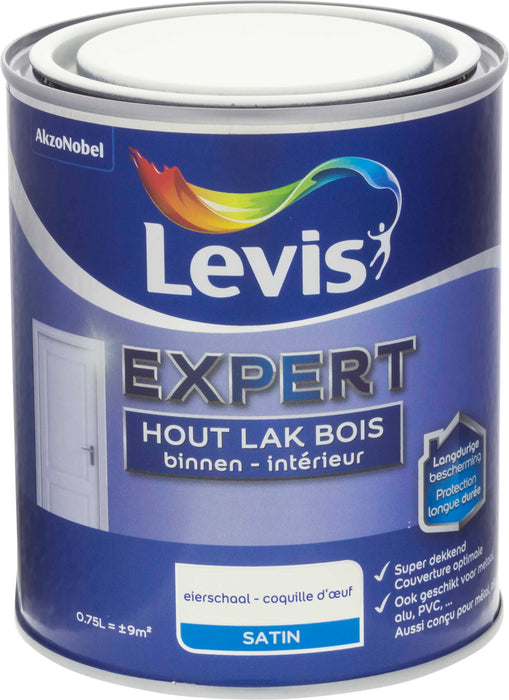 LV EXPERT HOUTLAK BINNEN SATIN 0,75L EIERSCHAAL