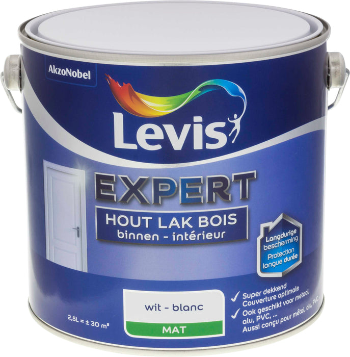 LV EXPERT HOUTLAK BINNEN MAT 2,5L WIT