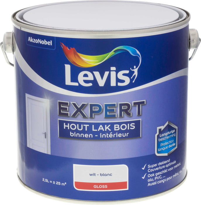 LV EXPERT HOUTLAK BINNEN HIGH GLOSS 2,5L WIT