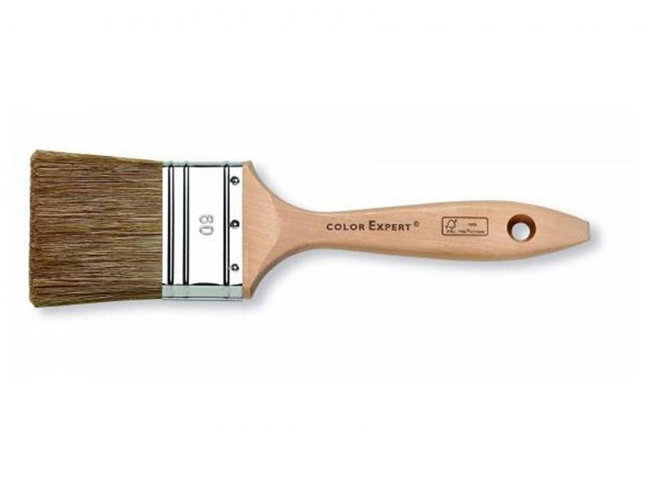 BROSSE PLATE TEINTURE 80MM CHEVEUX BRUN MIX FSC