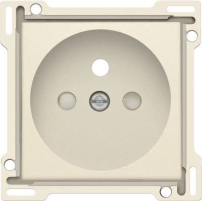 PLAQUE CENTRALE POUR PRISE DE COURANT TERRE & SÉCURITÉ ENFANTS CRÈME (UNITÉ)