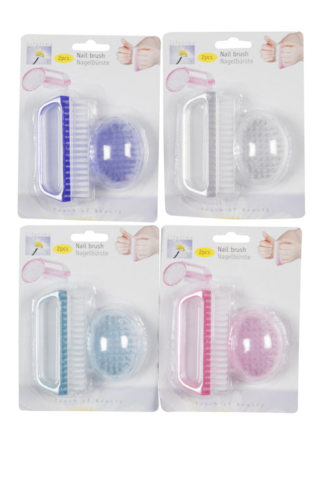 BROSSE À ONGLES 2PCS 4ASS CLR