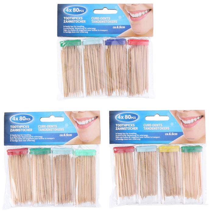 BÂTONNETS À DENTS 4X80PCS