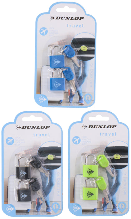 PADLOCK 2PCS WITH 2KEYS ZN DUNLOP TRAVEL 22X35X12MM 3ASS CLR 1