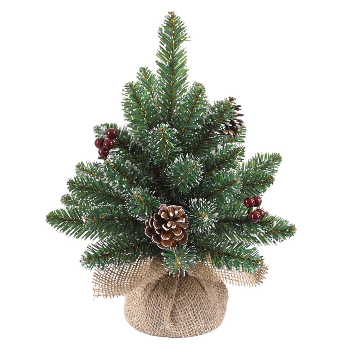 KERSTBOOM W/BURLAP DERBY PINE H30 D20 GROEN