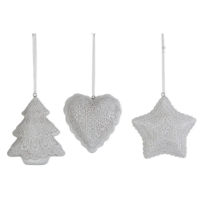 A3 DÉCORATION COEUR ÉTOILE ARBRE W2.7H9.5D8 BLANC