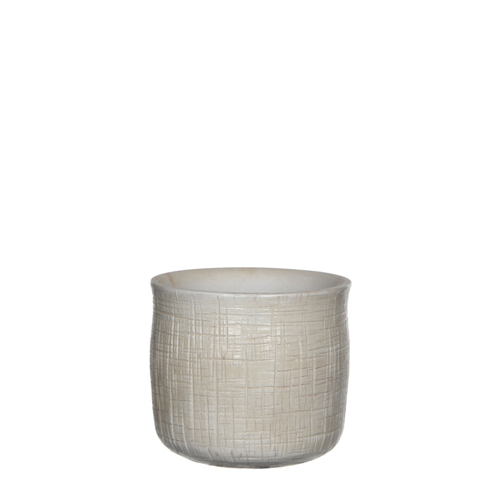 POT DESTINY ROND BLANC CASSE 11X12