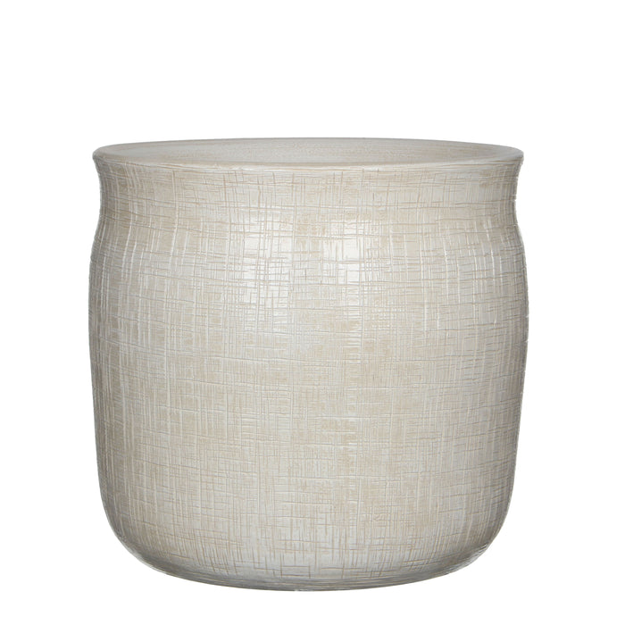 DESTINY POT ROND BLANC CASSE 29X30