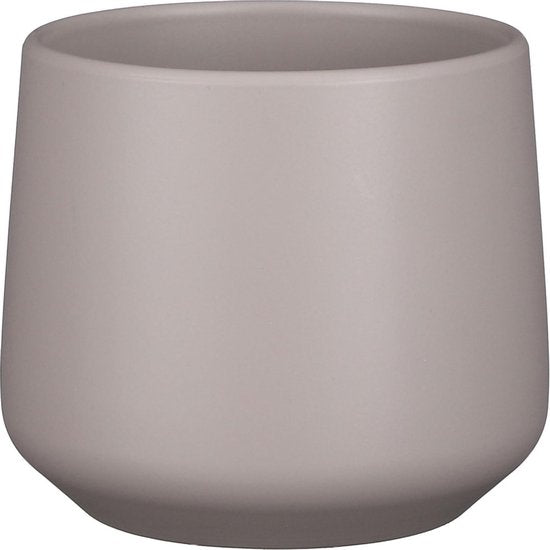 POT AMBRE ROND TAUPE TAPIS - H15.5XD17CM