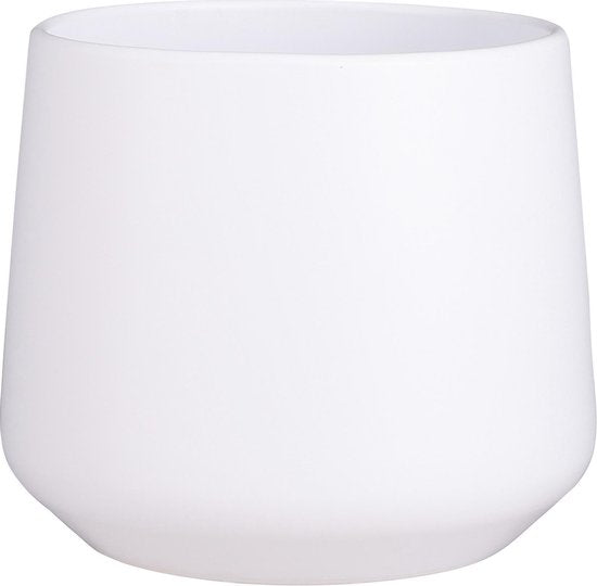 POT AMBRE ROND BLANC MAT - H18XP21CM