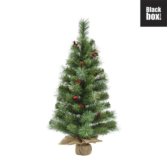 ARBRE DE NOËL WARTH AVEC POINTES VERTES EN JUTE 81 - H90XD45CM