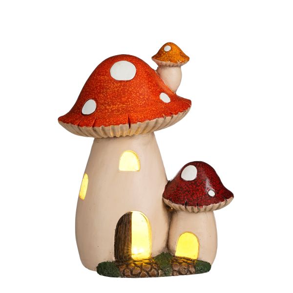 PADDESTOEL HUIS ORANJE LED BATTERY OPERATED - L26,5XB19,5XH34CM