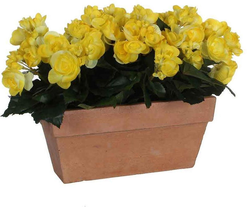 MD - PLANTE ARTIFICIELLE BEGONIA EN ARDOISE BALCON - L29 X L13 X H25 CM -