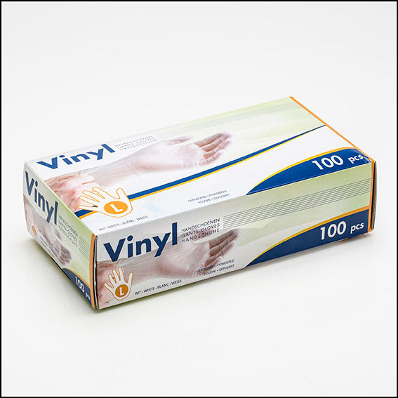 GANTS EN VINYLE BLANC L 100PCS 4.5